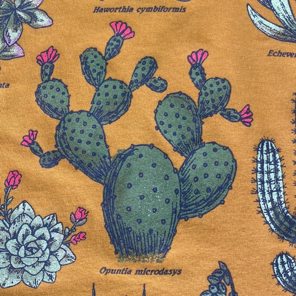 Fifth Sun Mustard Yellow Cactus Print Graphic Tee - Picture 5 of 12